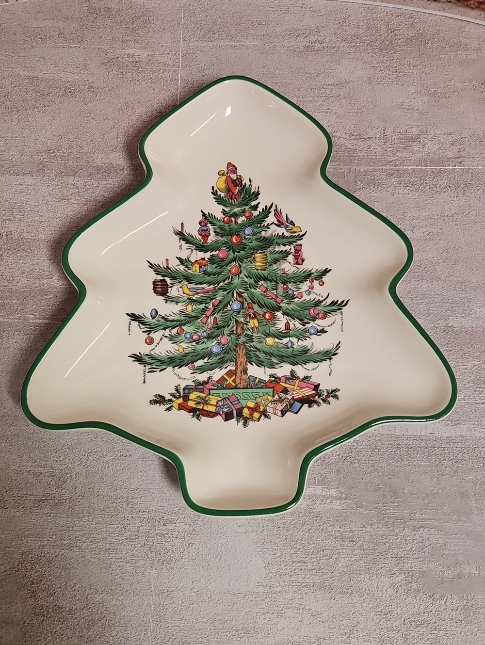 Vintage Spode England Christmas Tree Shaped Dish S3324 P Excellent Condition